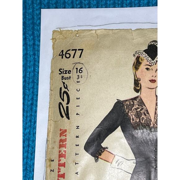 Simplicity 4677 pattern dress fit and flare 1950s size 16 - Picture 2 of 6
